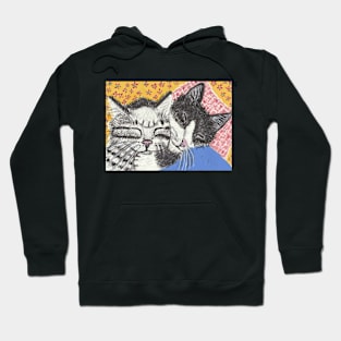 Cat hugs snuggles Hoodie